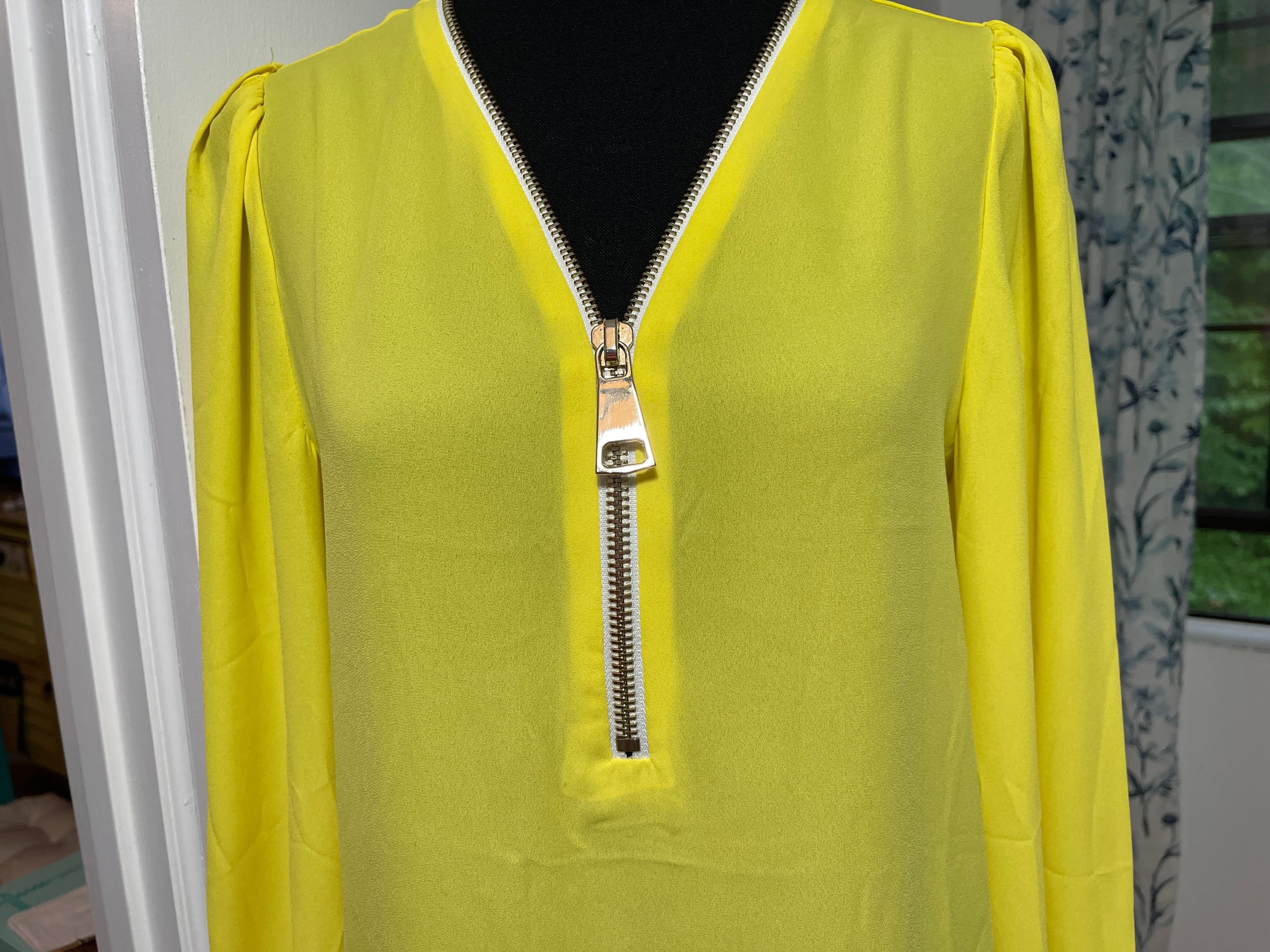 Carmen Marc Valvo Yellow Blouse Size S - Thumbnail 6