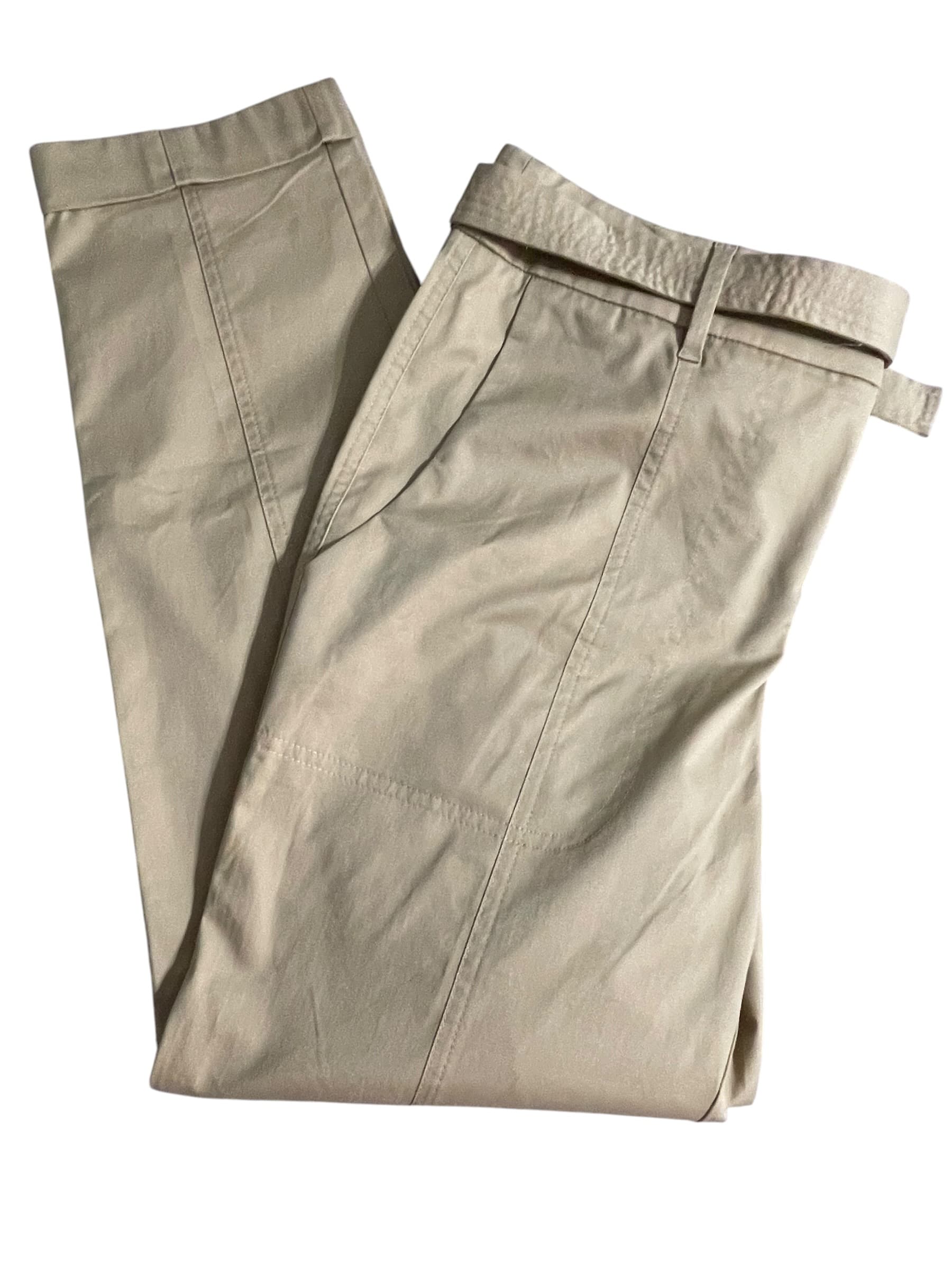 Chico’s Beige Belted Pants with D-Ring Detail - Thumbnail 5