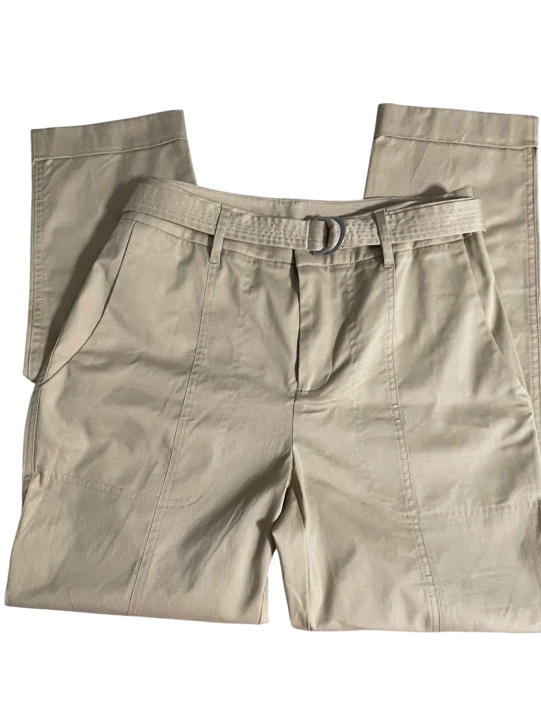 Chico’s Beige Belted Pants with D-Ring Detail - Thumbnail 4
