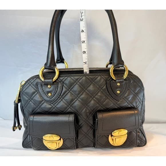 MARC JACOBS Venetia Quilted Black Leather Satchel - Thumbnail 12