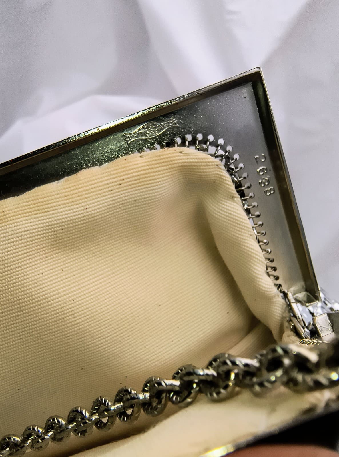 Vintage Whiting & Davis Silver Mesh Clutch Purse - Thumbnail 8