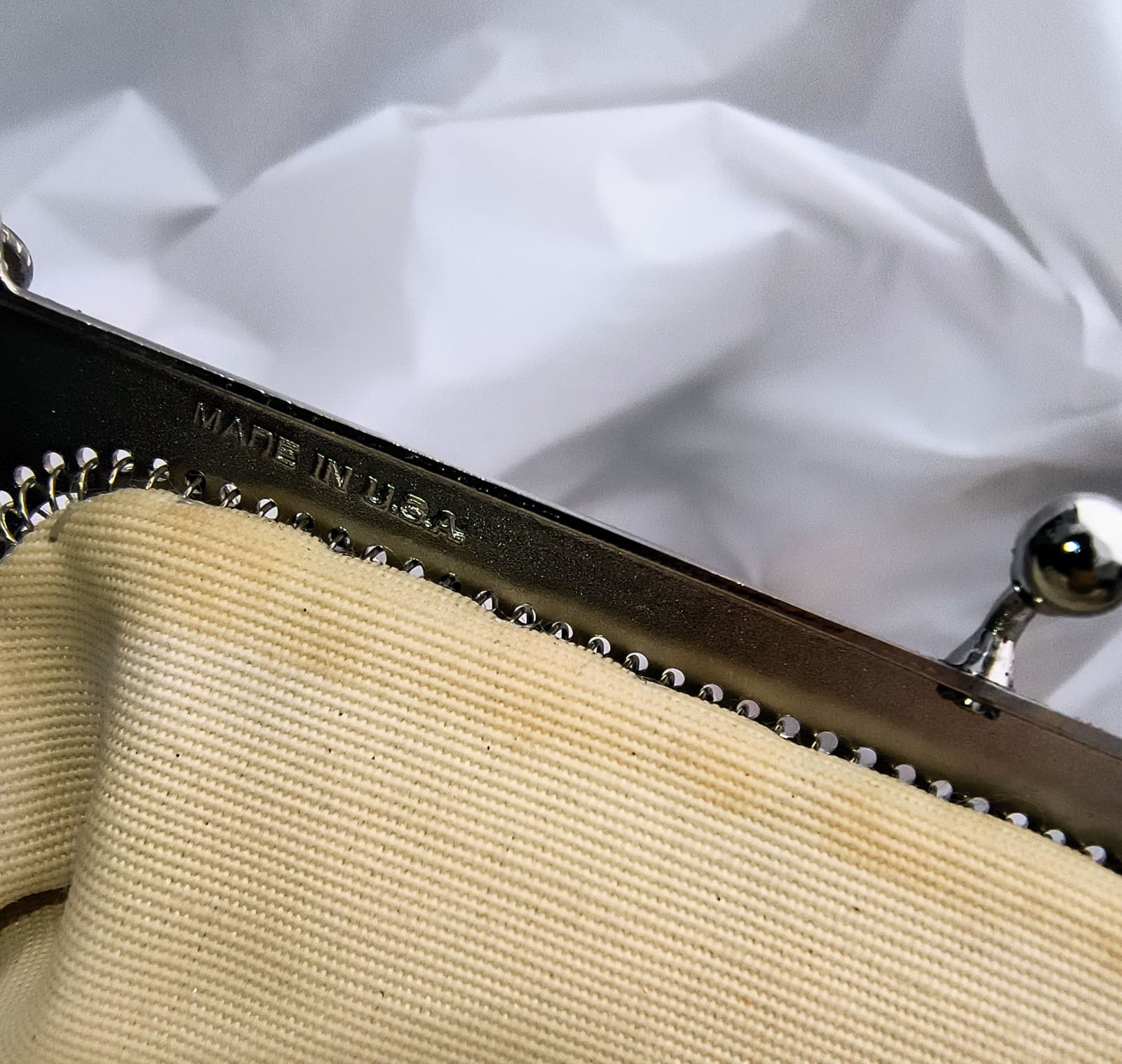 Vintage Whiting & Davis Silver Mesh Clutch Purse - Thumbnail 9