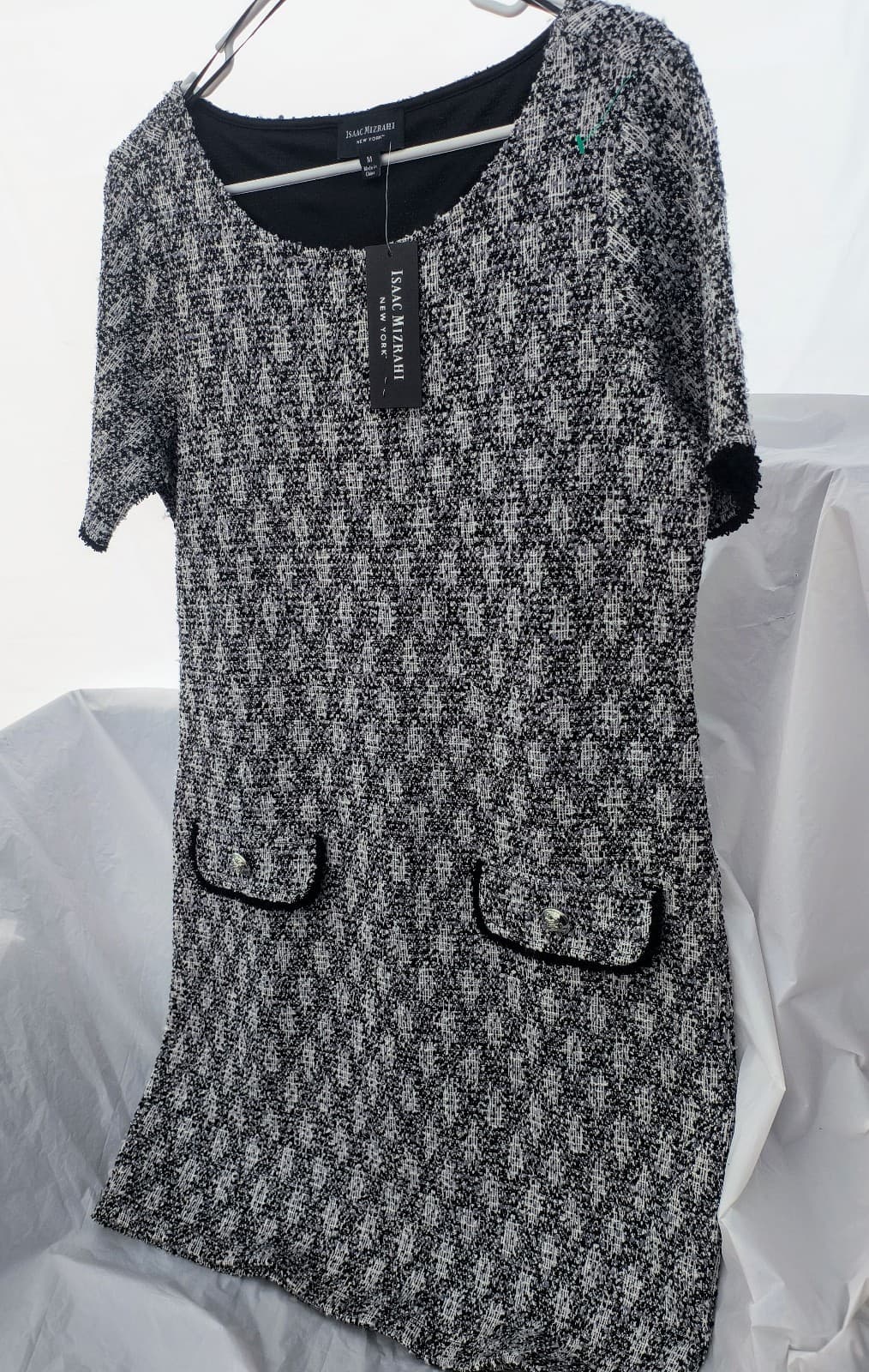 Issac Mizrahi New with Tags (NWT) Black & White Patterned Dress, Size M - Thumbnail 2