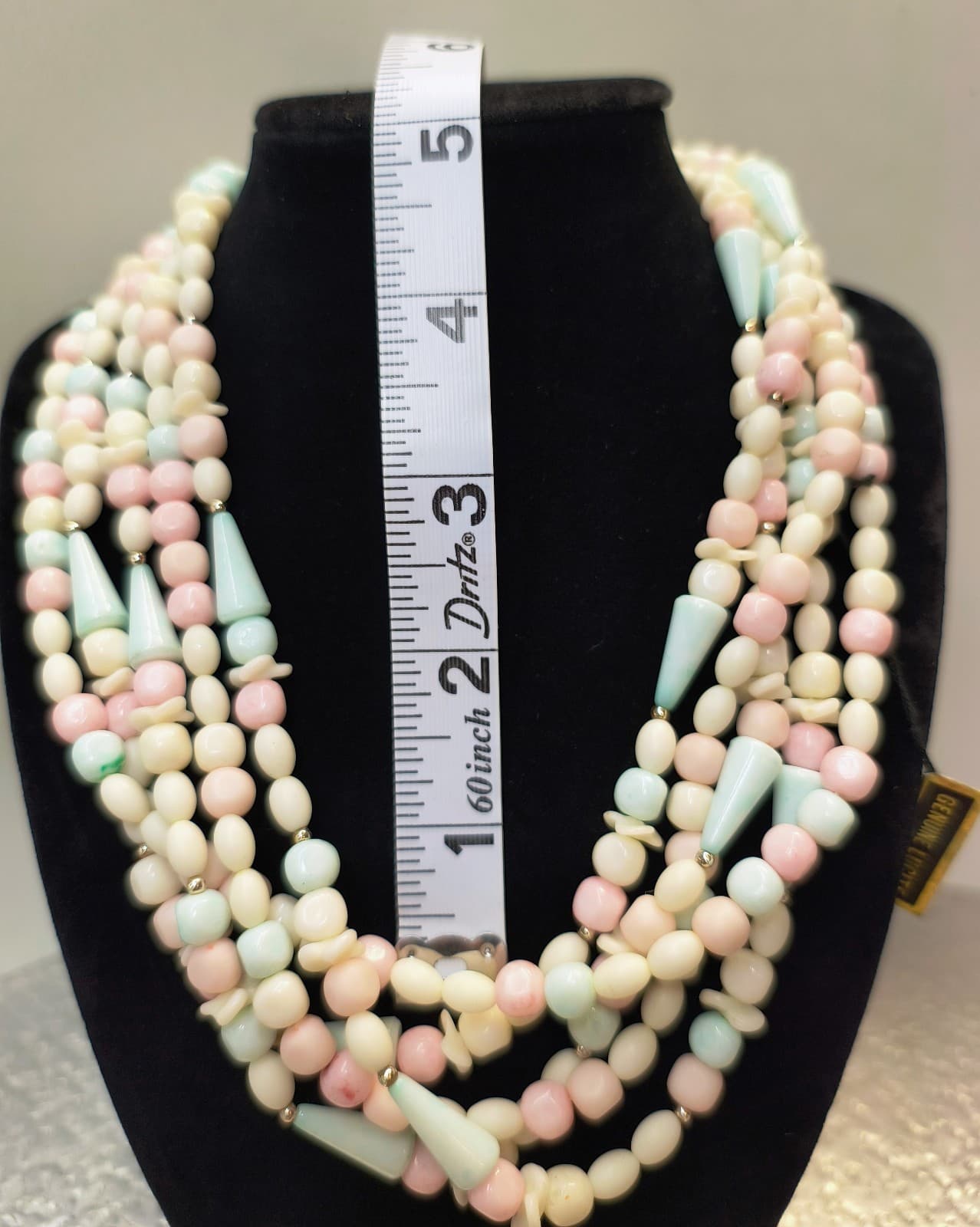 Vintage Circa 1950-1960 Genuine Lucite Costume Jewelry Pastel Beaded Necklace - Thumbnail 5