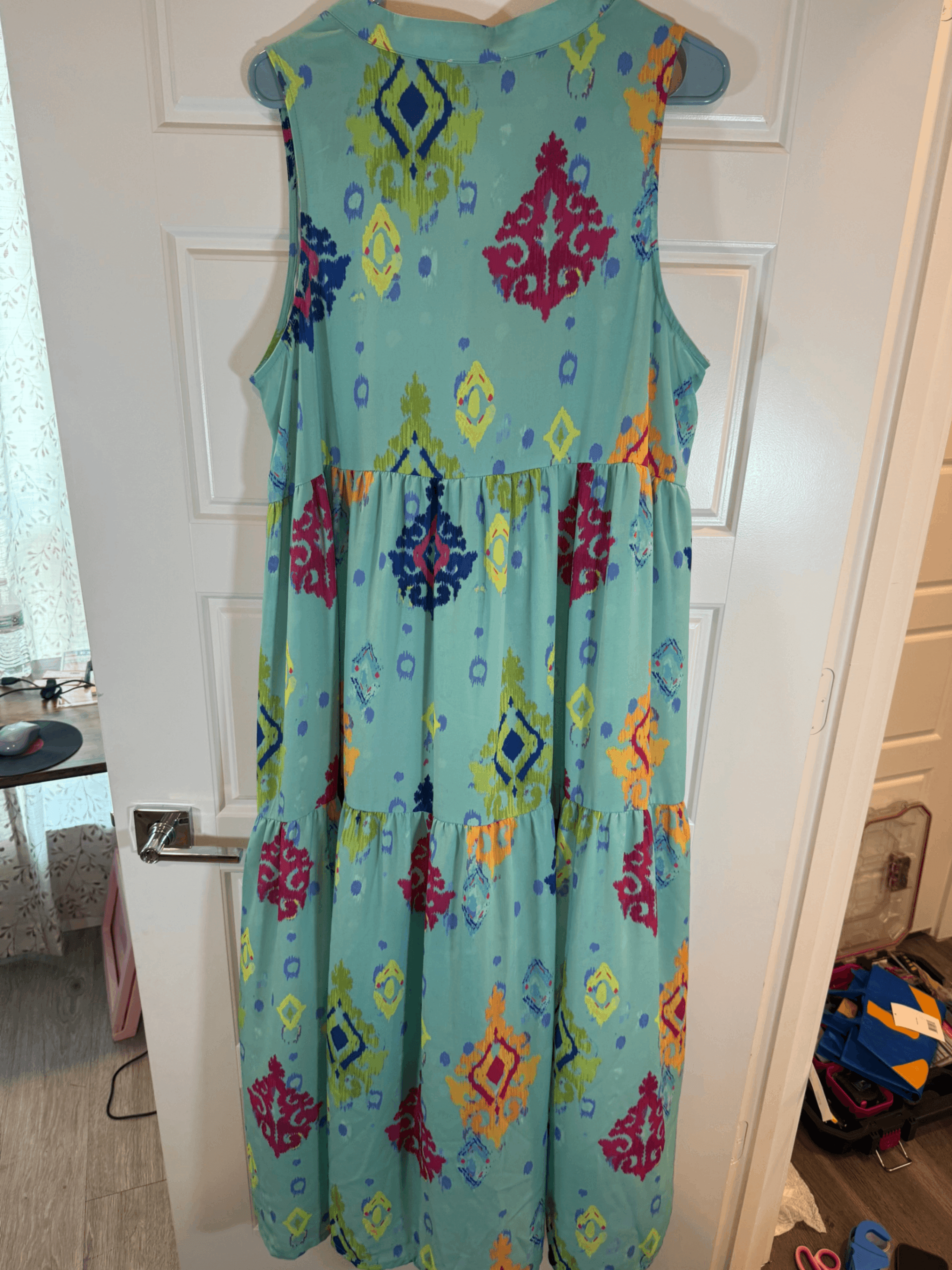 Fairhope XL Sleeveless Maxi Dress Multicolor Pattern