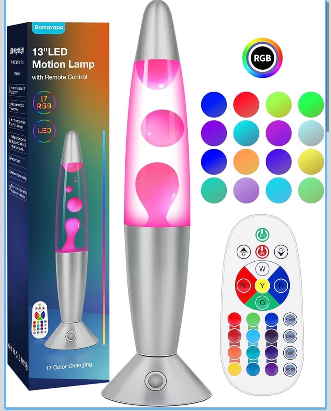 Elomavapa 13" LED Motion Lamp with Remote Control