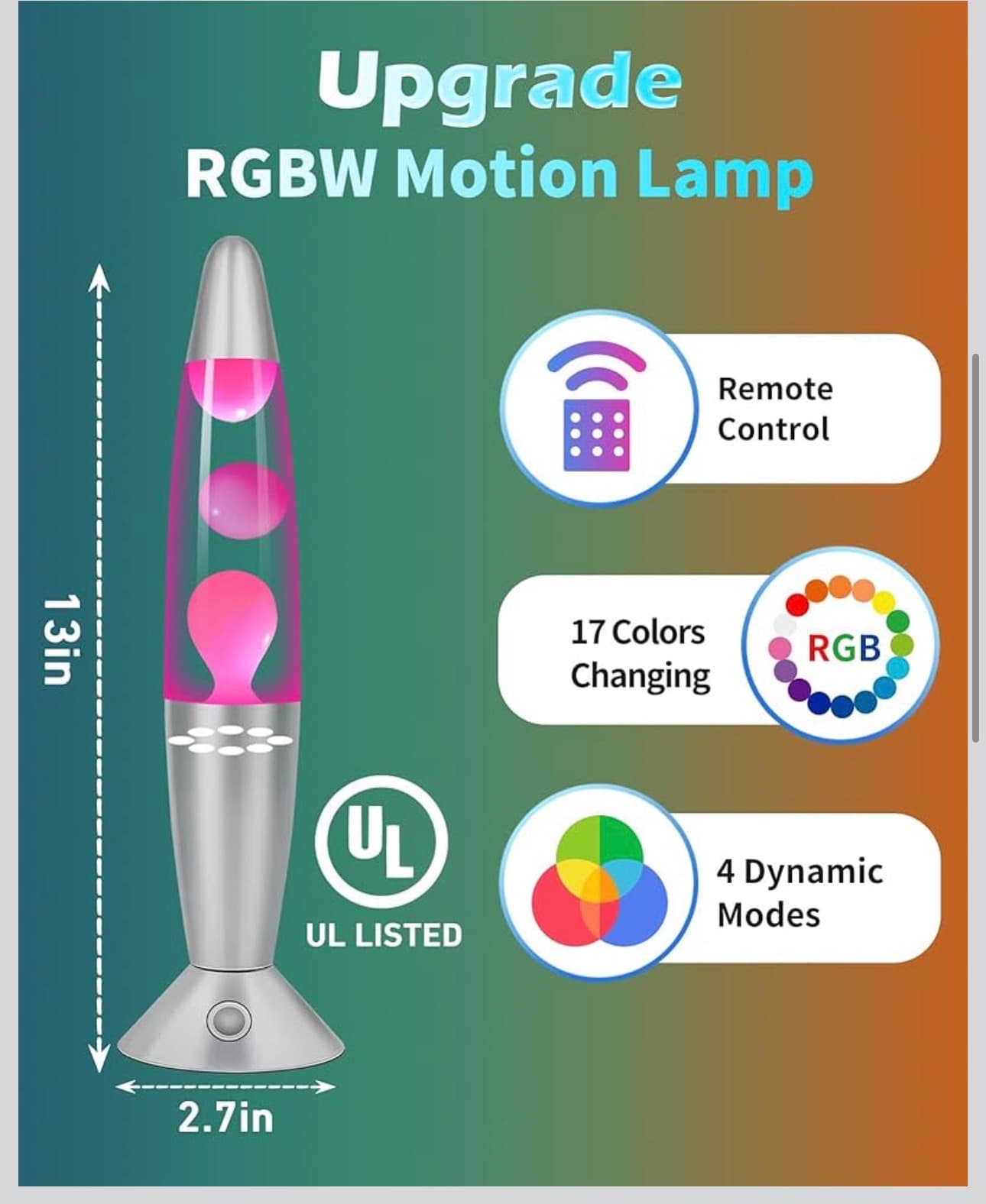 Elomavapa 13" LED Motion Lamp with Remote Control - Thumbnail 3