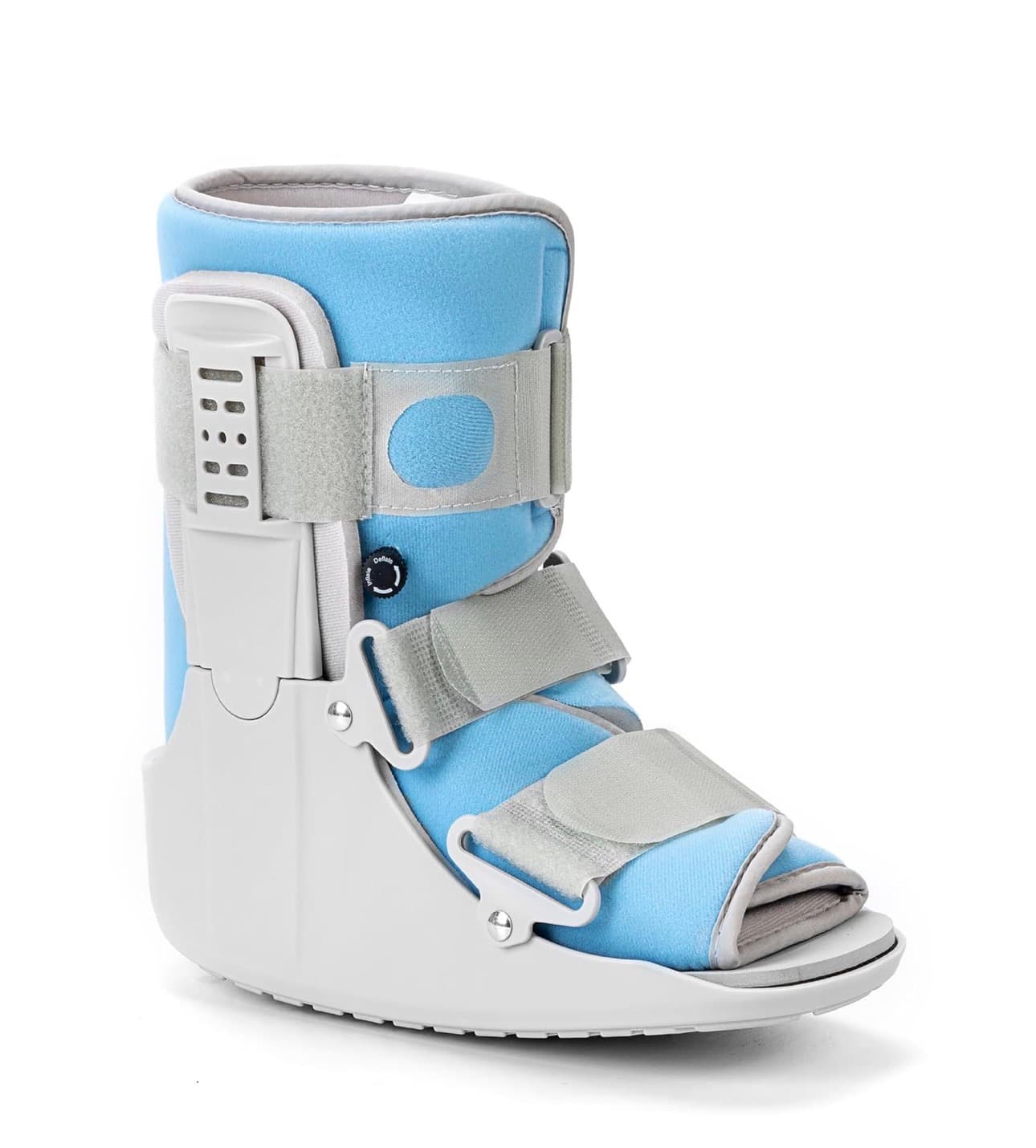 Walking Boot for Broken Foot, Air Cam Walker Boot for Foot Injury Adjustable Fracture Support for Sprained Ankle, Grey Shell with Light Blue Lining for Women, Medium