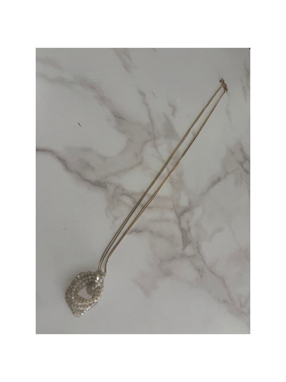 Liz Claiborne Silver tone 2 circle necklace - Thumbnail 2