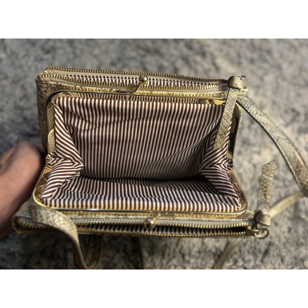 Nine West Faux Grey & White Snakeskin Crossbody Purse - Thumbnail 5