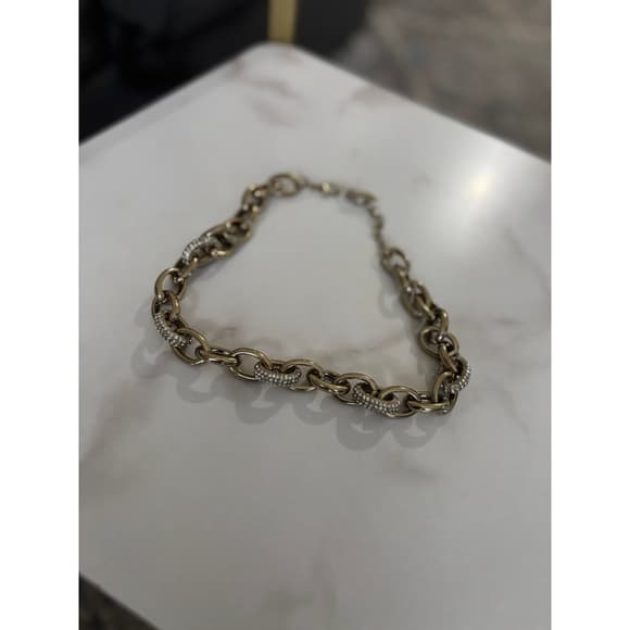 Coldwater Creek Goldtone Necklace Chunky Statement W/Rhinestone - Thumbnail 5