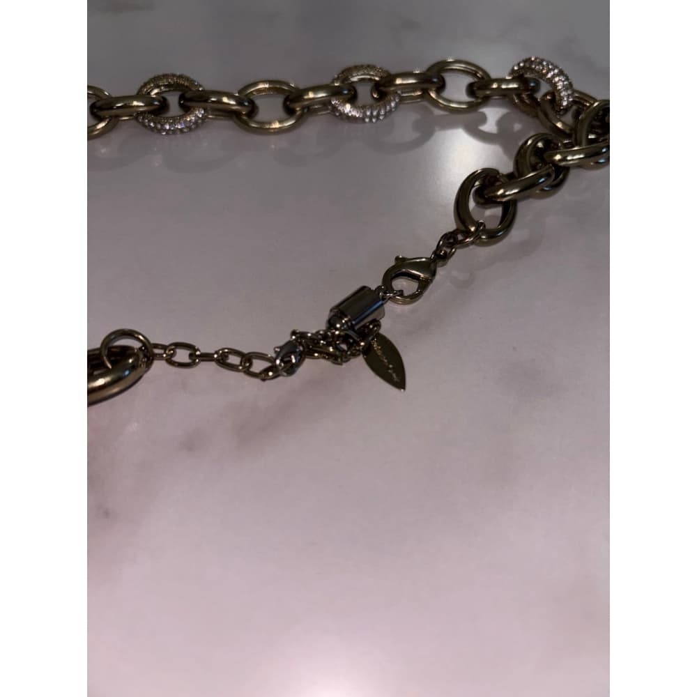 Coldwater Creek Goldtone Necklace Chunky Statement W/Rhinestone - Thumbnail 2