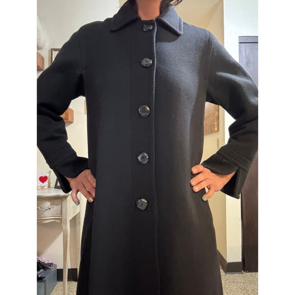 Kristen Blake Black Lined Woven Poly Peacoat - Thumbnail 7
