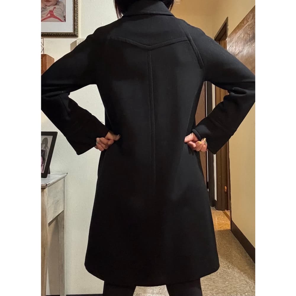Kristen Blake Black Lined Woven Poly Peacoat - Thumbnail 4