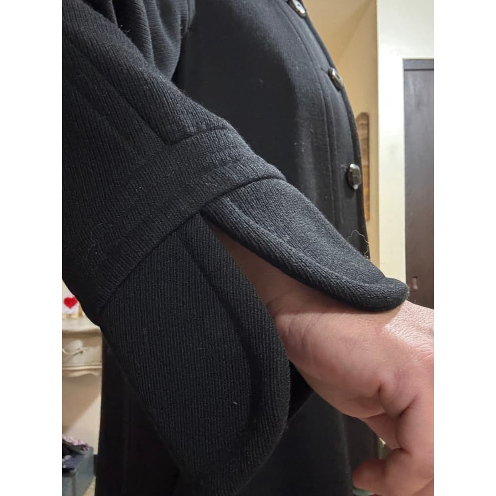 Kristen Blake Black Lined Woven Poly Peacoat - Thumbnail 2
