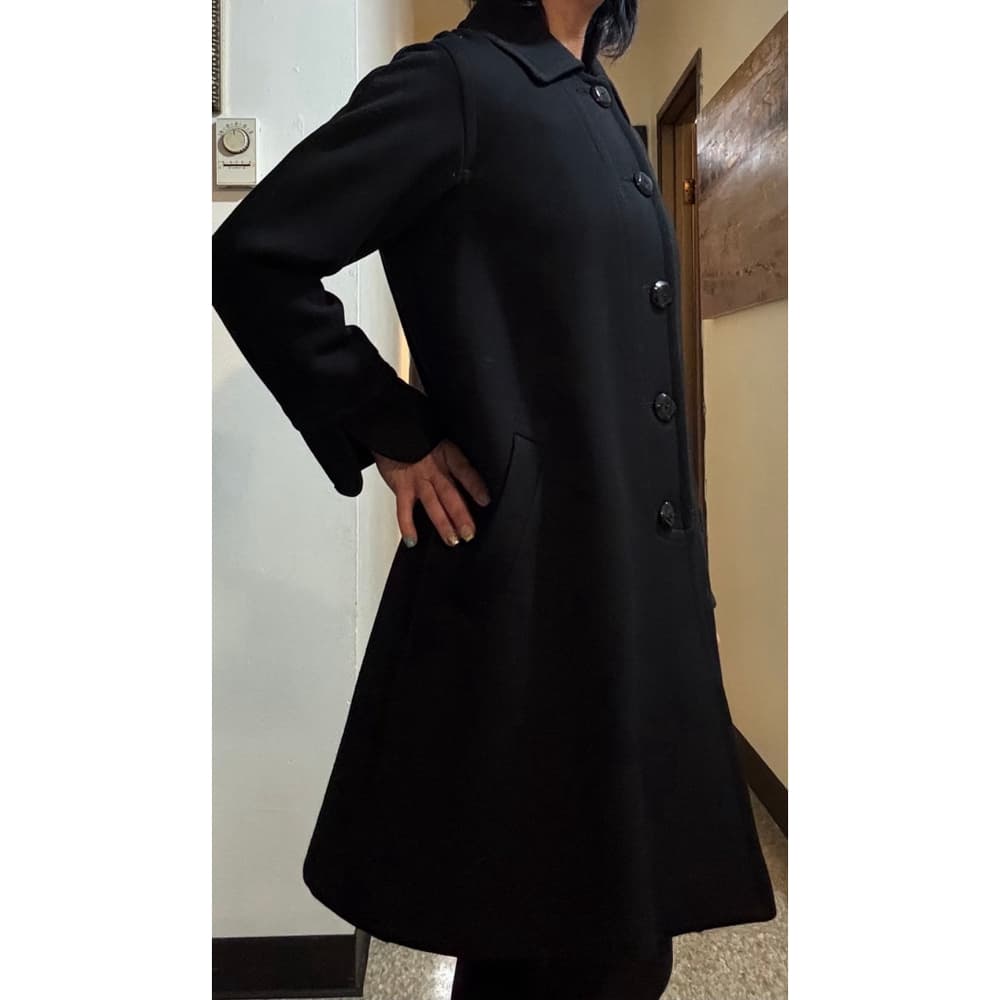 Kristen Blake Black Lined Woven Poly Peacoat - Thumbnail 3