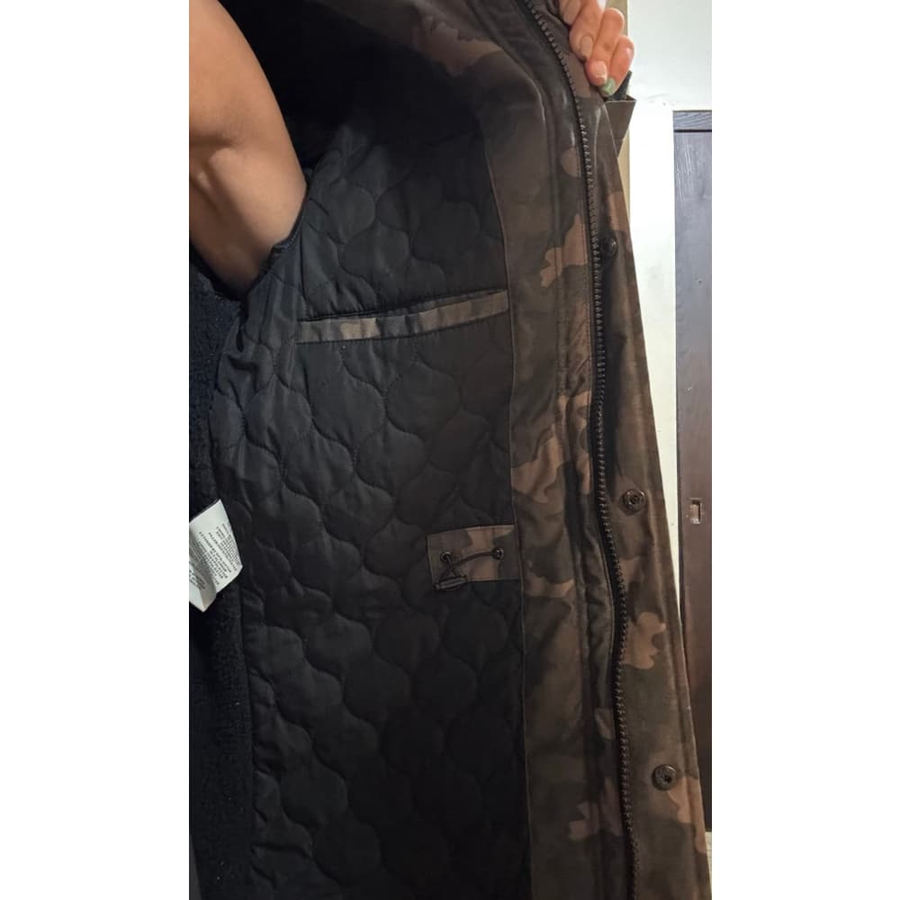Levi’s Camo Arctic Cloth Sherpa Lined Parka Small hood jacket green black - Thumbnail 5
