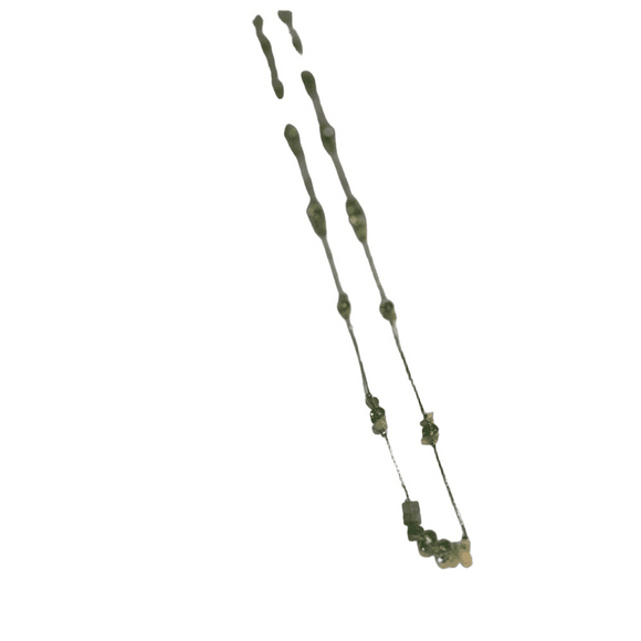 Chico’s 36 In Silver Tone And Green Bead Statement Necklace 965 - Thumbnail 4