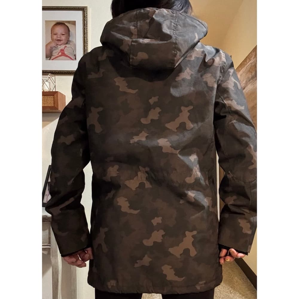 Levi’s Camo Arctic Cloth Sherpa Lined Parka Small hood jacket green black - Thumbnail 3