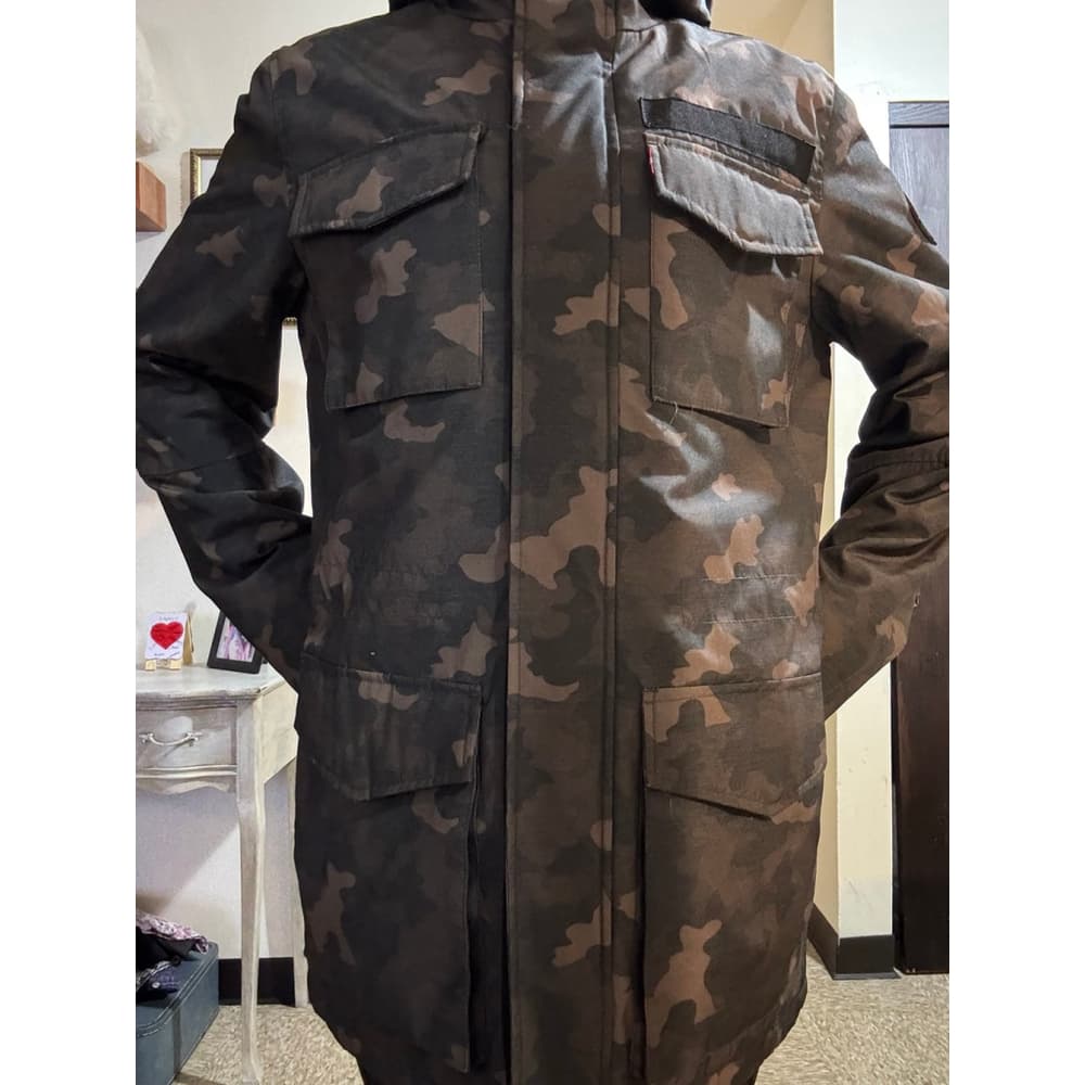 Levi’s Camo Arctic Cloth Sherpa Lined Parka Small hood jacket green black - Thumbnail 7