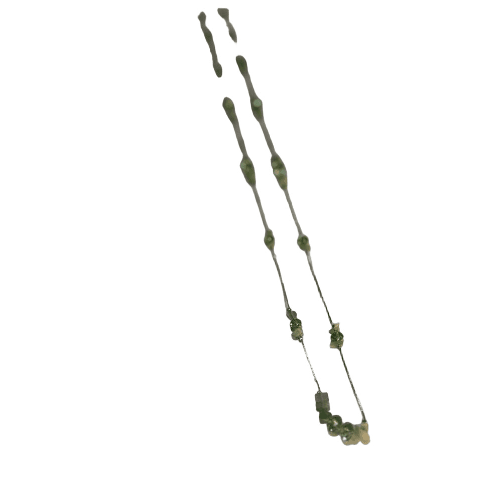 Chico’s 36 In Silver Tone And Green Bead Statement Necklace 965 - Thumbnail 3