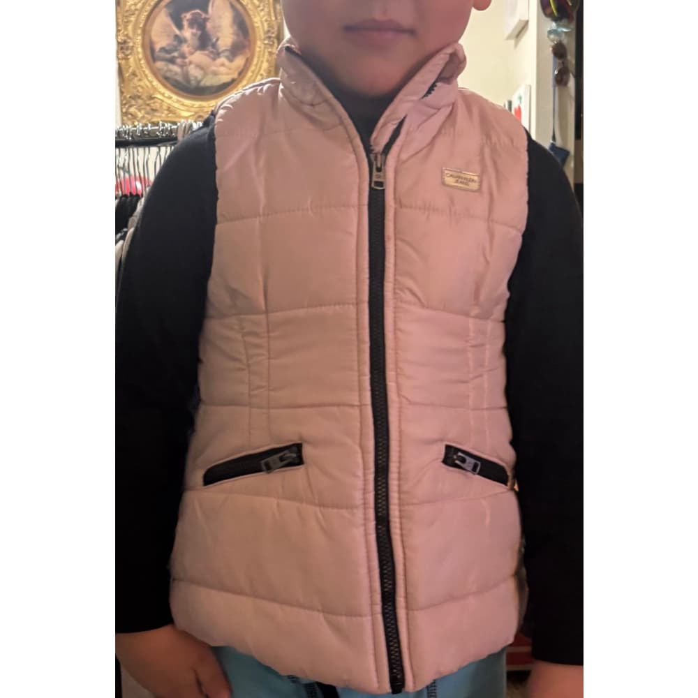 Calvin Klein girls' pale pink puffer vest - Thumbnail 4