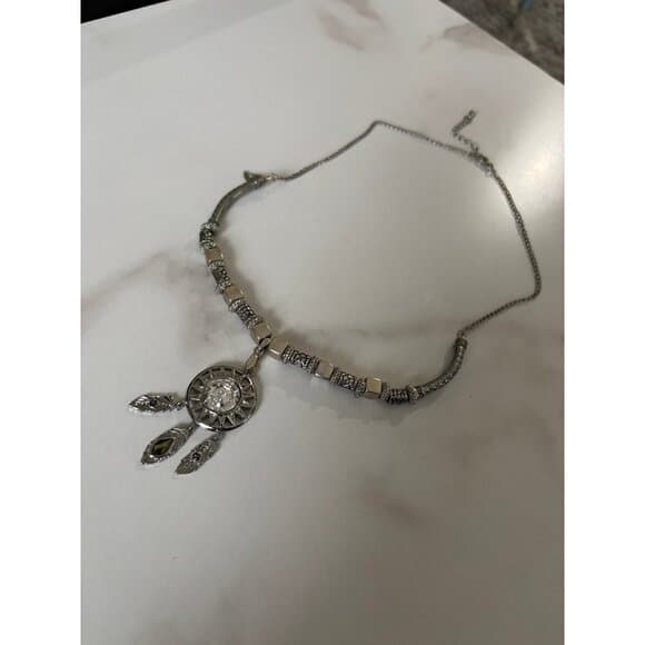 Silver Follow Your Dreams dreamcatcher necklace - Thumbnail 6
