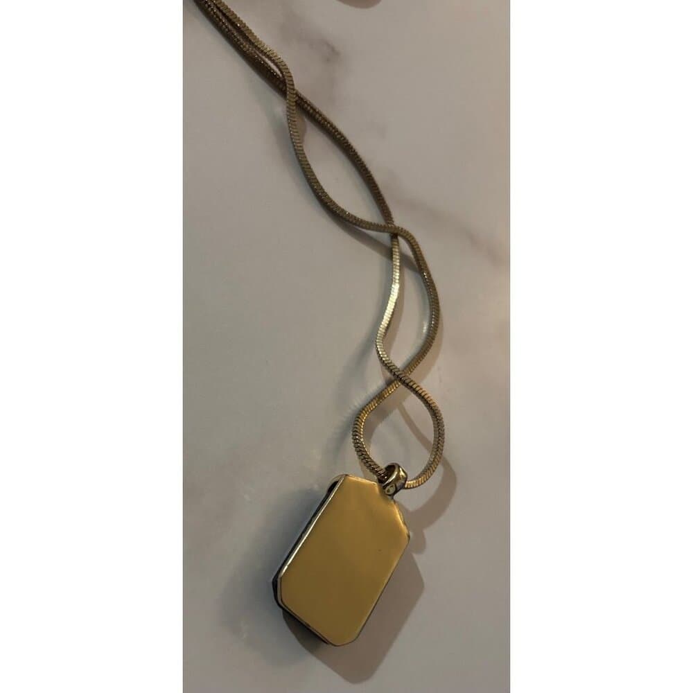 black onyx pendant necklace with a rectangular stone - Thumbnail 3