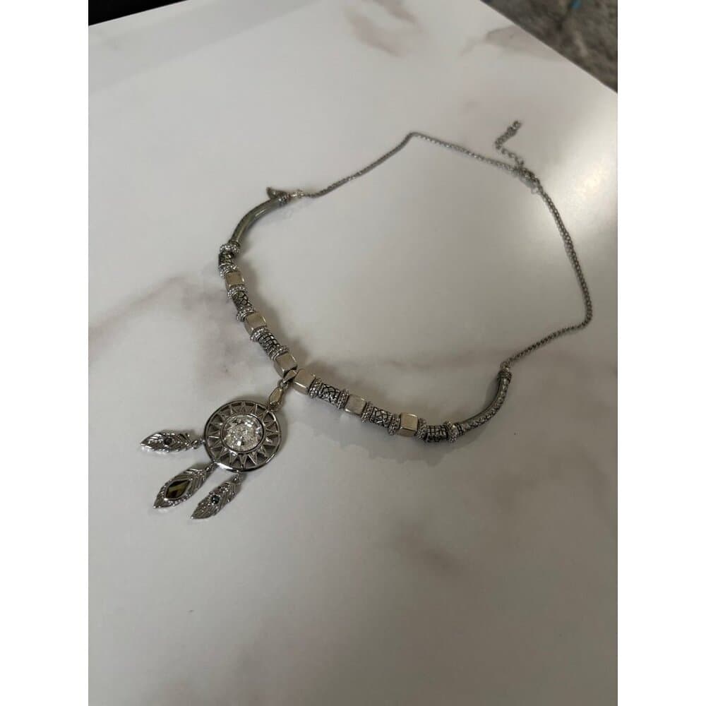 Silver Follow Your Dreams dreamcatcher necklace - Thumbnail 5