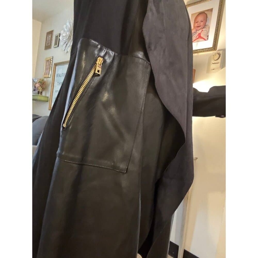 Marc New York Andrew Marc Waterfall PU Black Jacket - Thumbnail 3