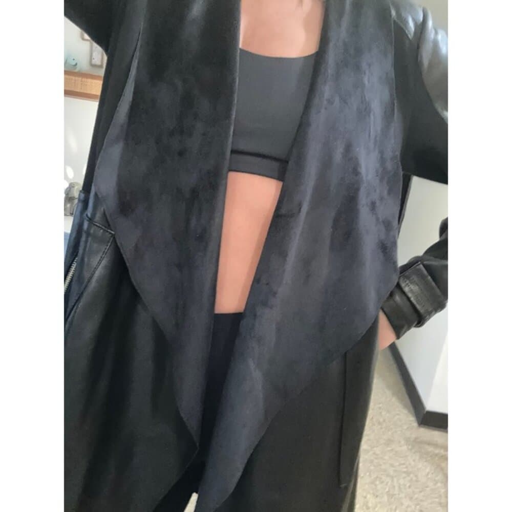 Marc New York Andrew Marc Waterfall PU Black Jacket - Thumbnail 2