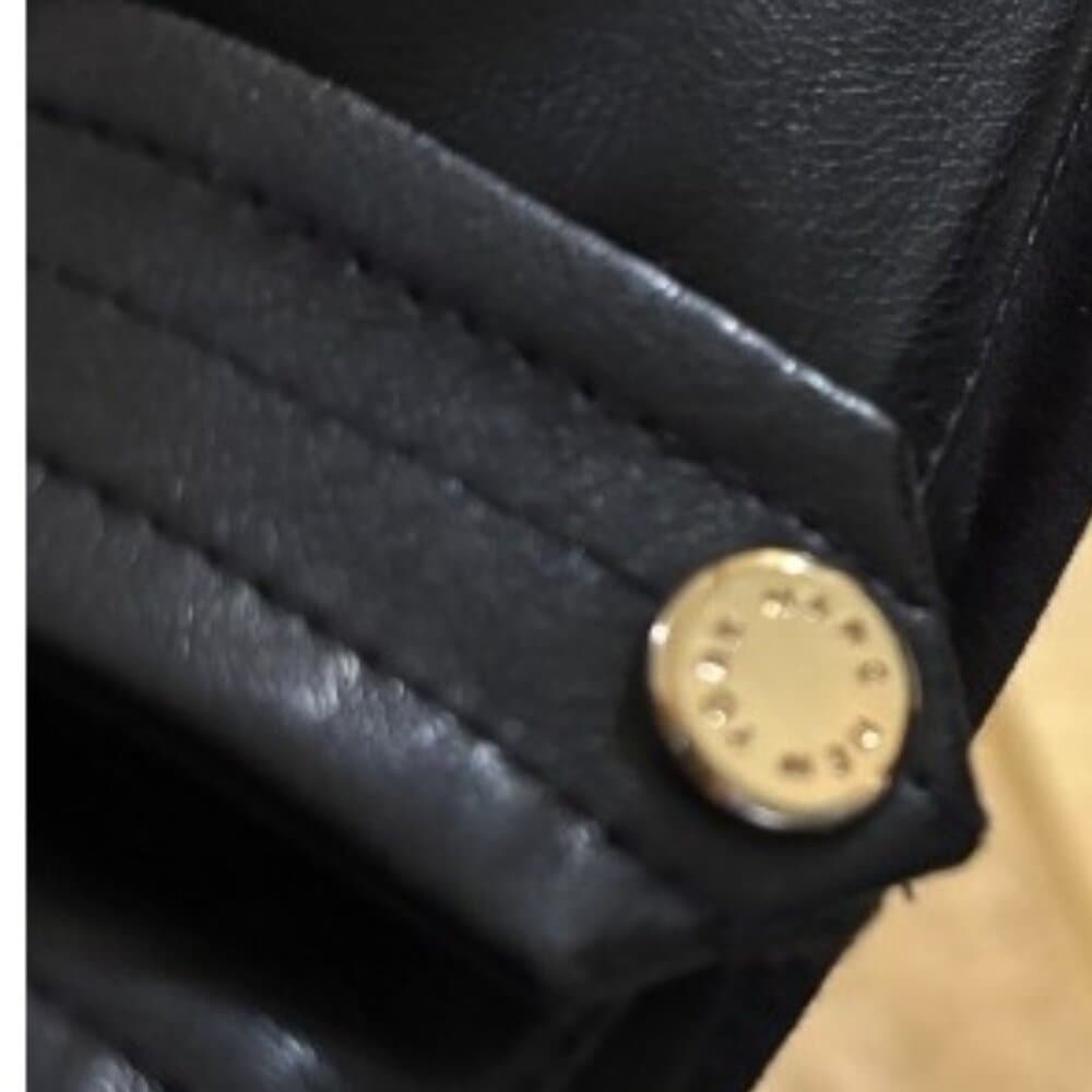 Marc New York Andrew Marc Waterfall PU Black Jacket - Thumbnail 6