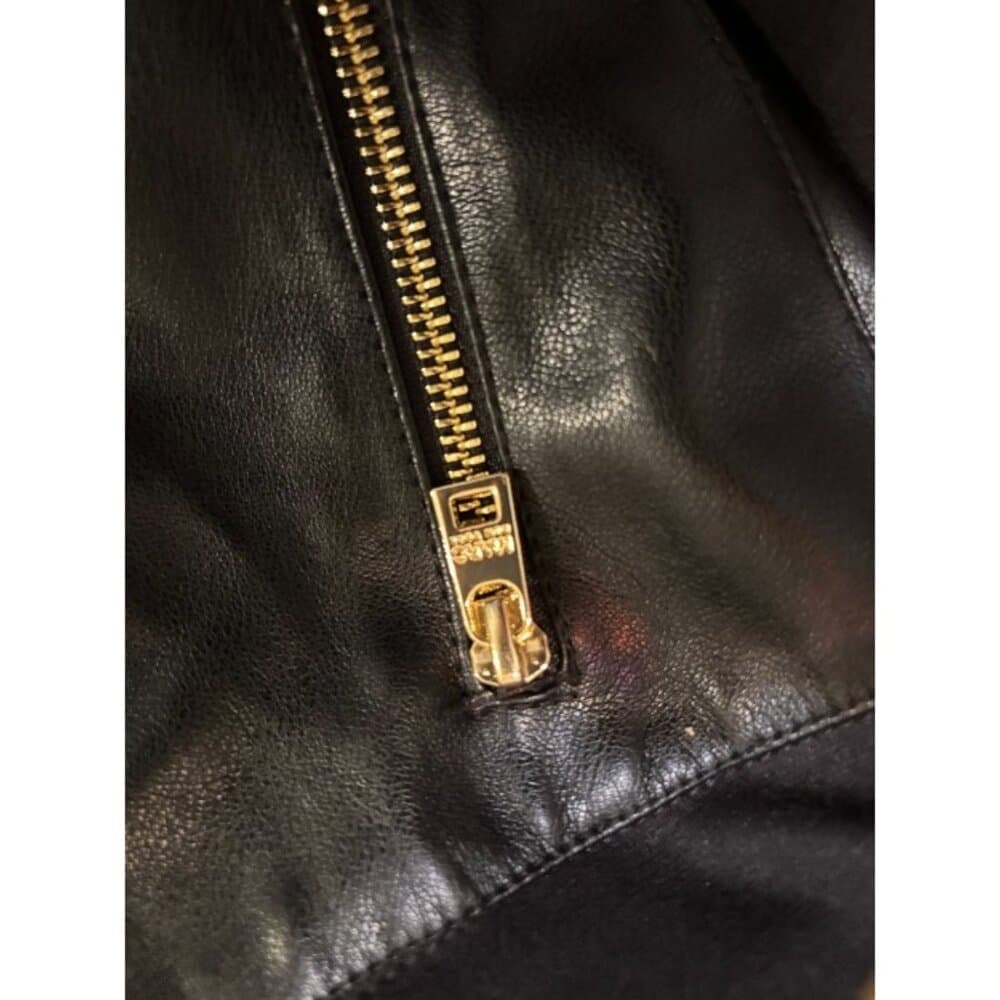 Marc New York Andrew Marc Waterfall PU Black Jacket - Thumbnail 5