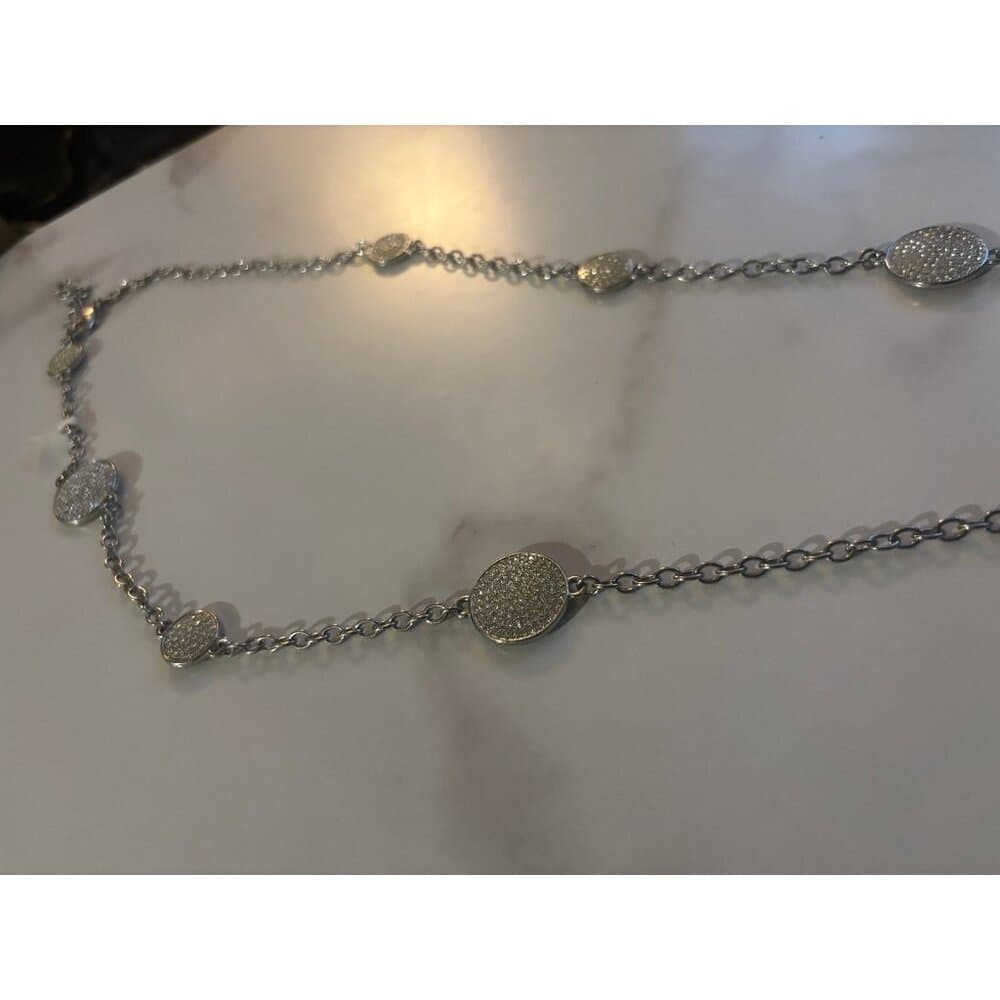 Anne Klein silver-tone rhinestone necklace