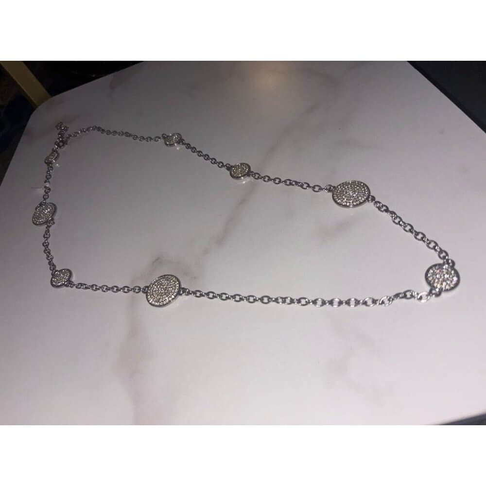Anne Klein silver-tone rhinestone necklace - Thumbnail 2