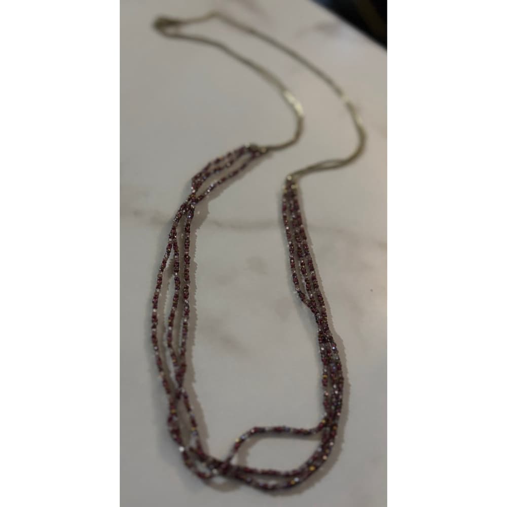 Loft By Ann Taylor Colorful Beaded Necklace With Gold Tone Chains