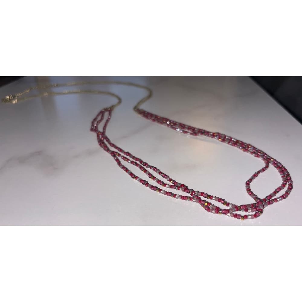 Loft By Ann Taylor Colorful Beaded Necklace With Gold Tone Chains - Thumbnail 5