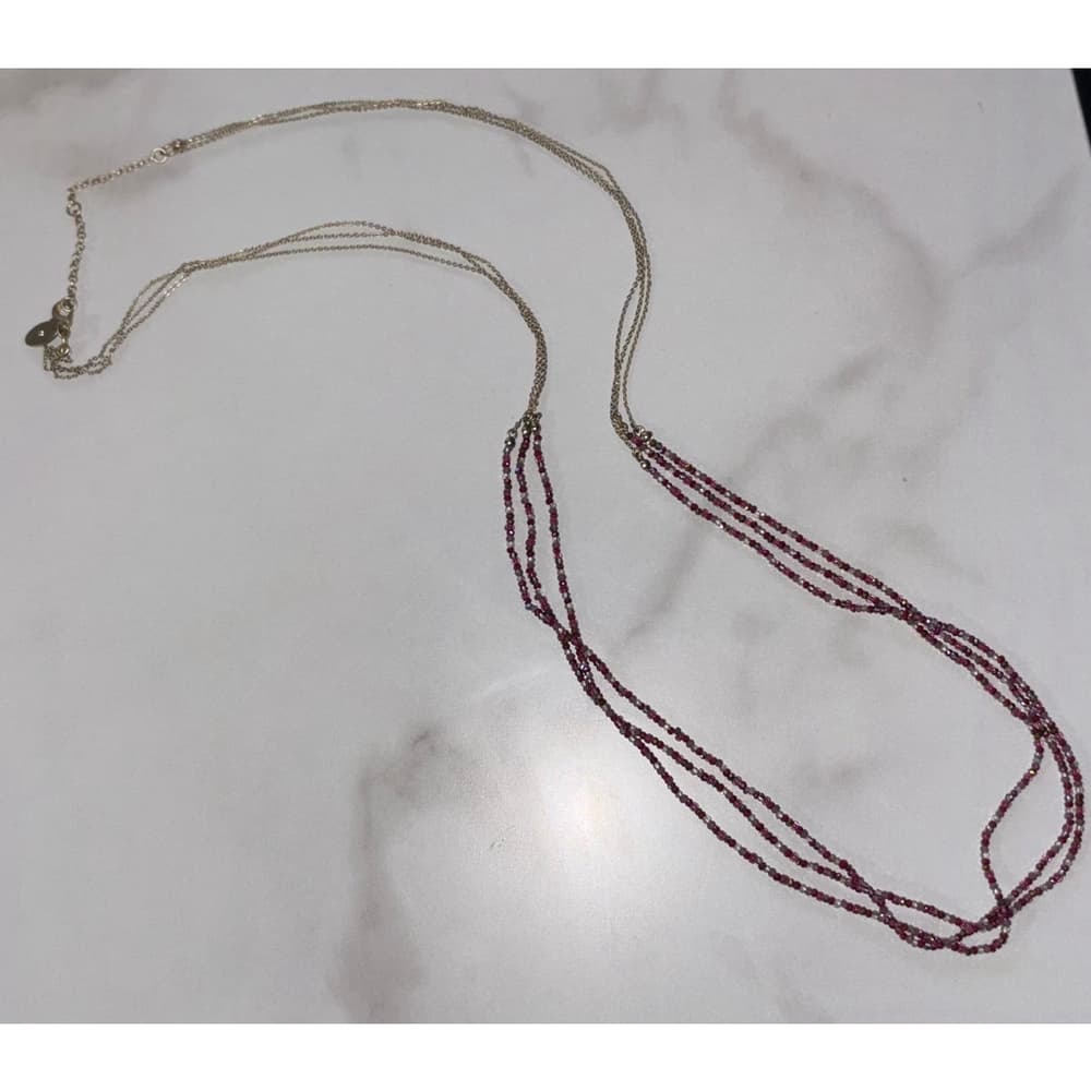 Loft By Ann Taylor Colorful Beaded Necklace With Gold Tone Chains - Thumbnail 3