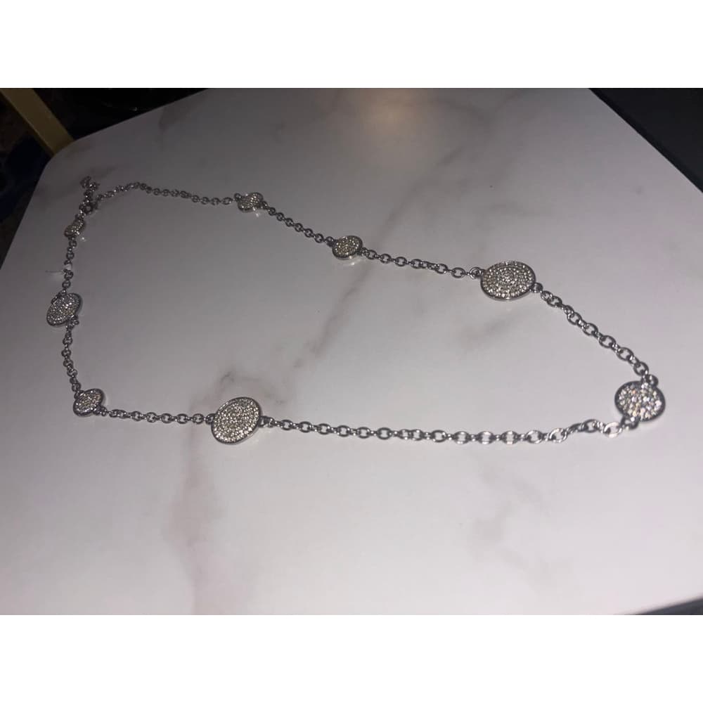 Anne Klein silver-tone rhinestone necklace - Thumbnail 2