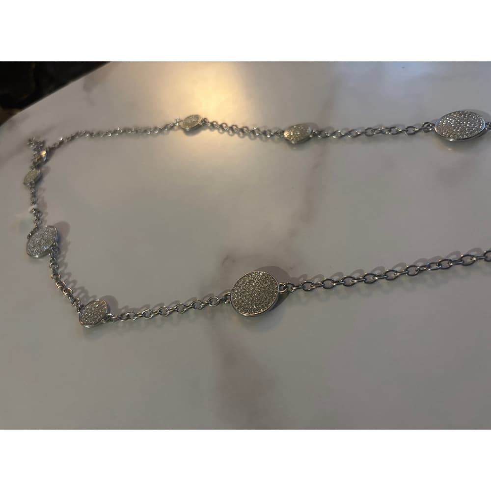 Anne Klein silver-tone rhinestone necklace
