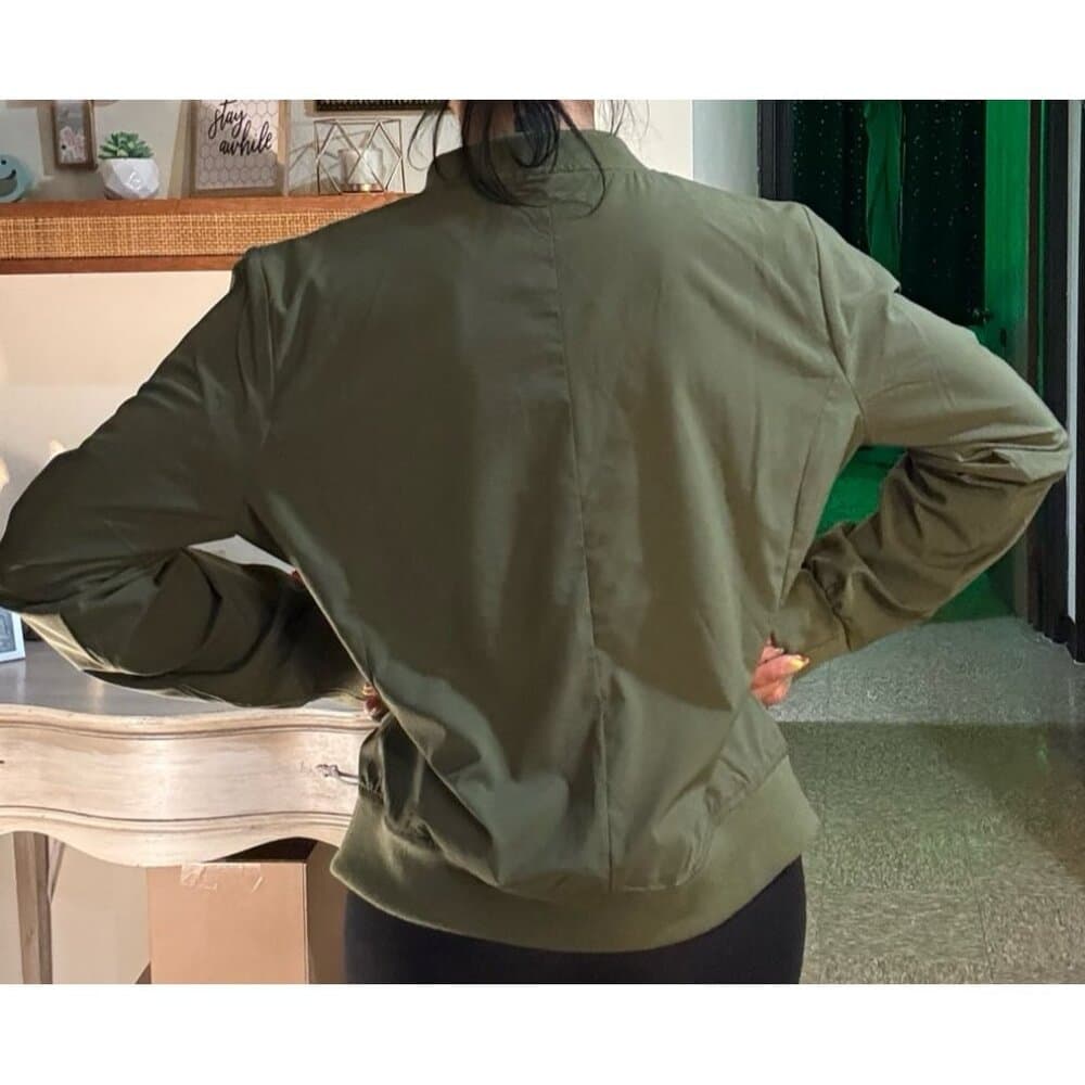Banana Republic Women's Bomber GREEN Jacket - Thumbnail 4