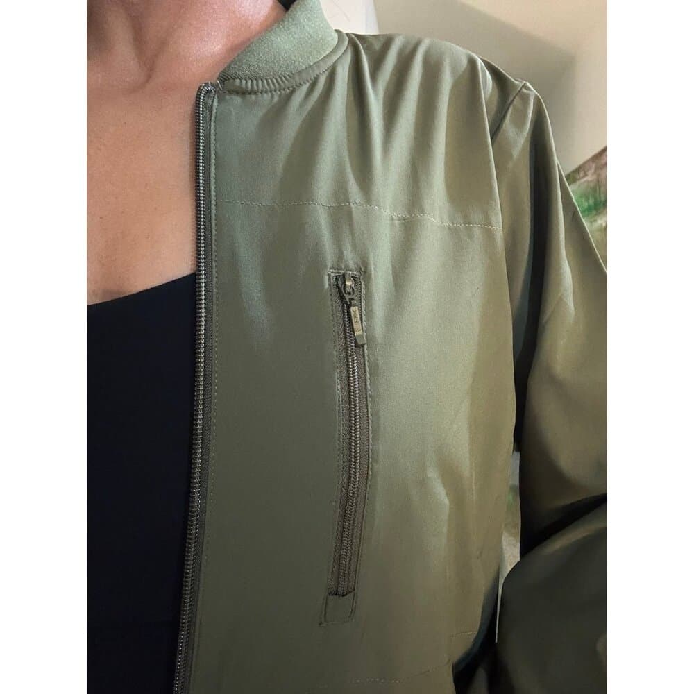 Banana Republic Women's Bomber GREEN Jacket - Thumbnail 2