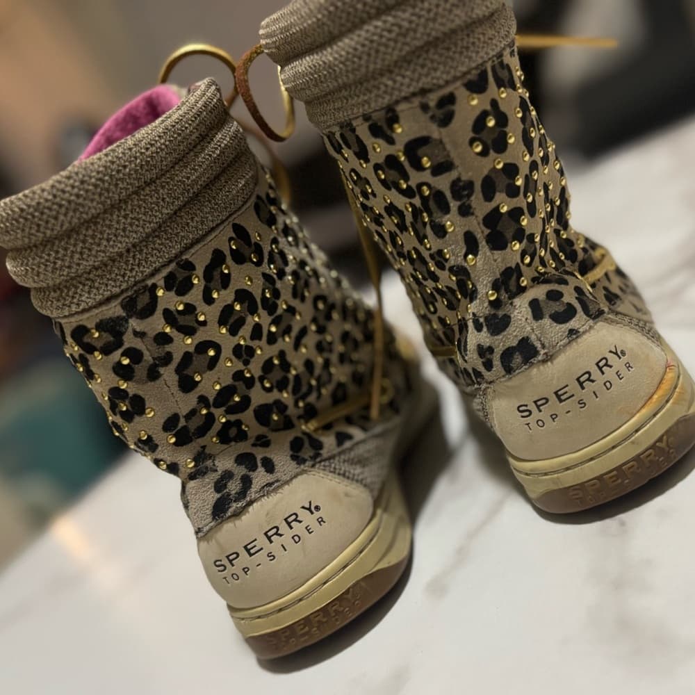 Sperry Top-Sider lace-up boots with a cheetah print high-top - Thumbnail 2