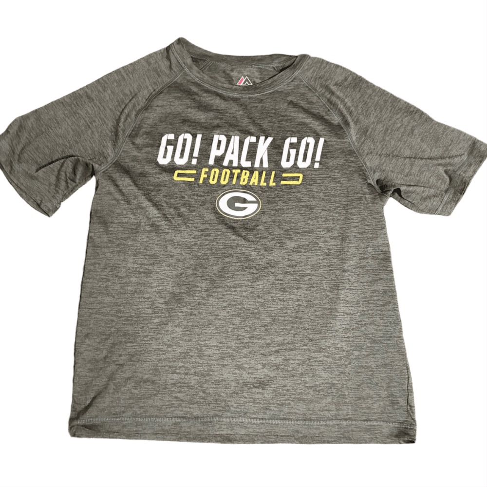 NFL Majestic Green Bay Packers Football Static Gray Athletic Tee Shirt Men’s M - Thumbnail 2