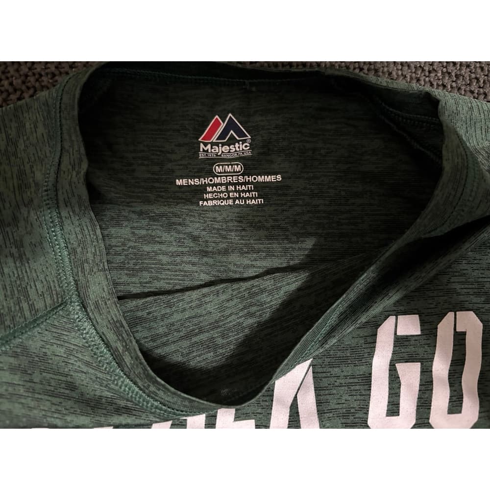 NFL Majestic Green Bay Packers Football Static Gray Athletic Tee Shirt Men’s M