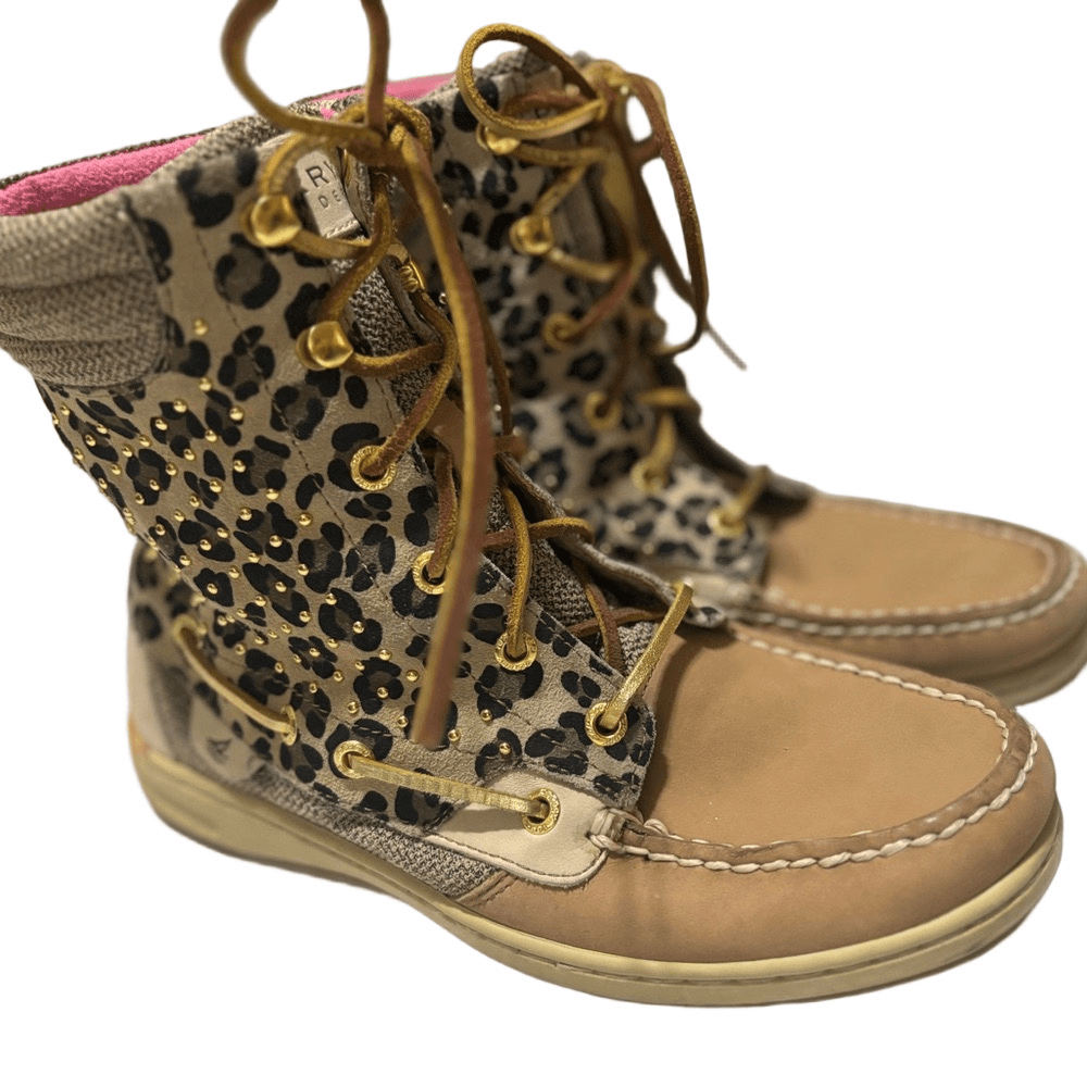 Sperry Top-Sider lace-up boots with a cheetah print high-top - Thumbnail 7