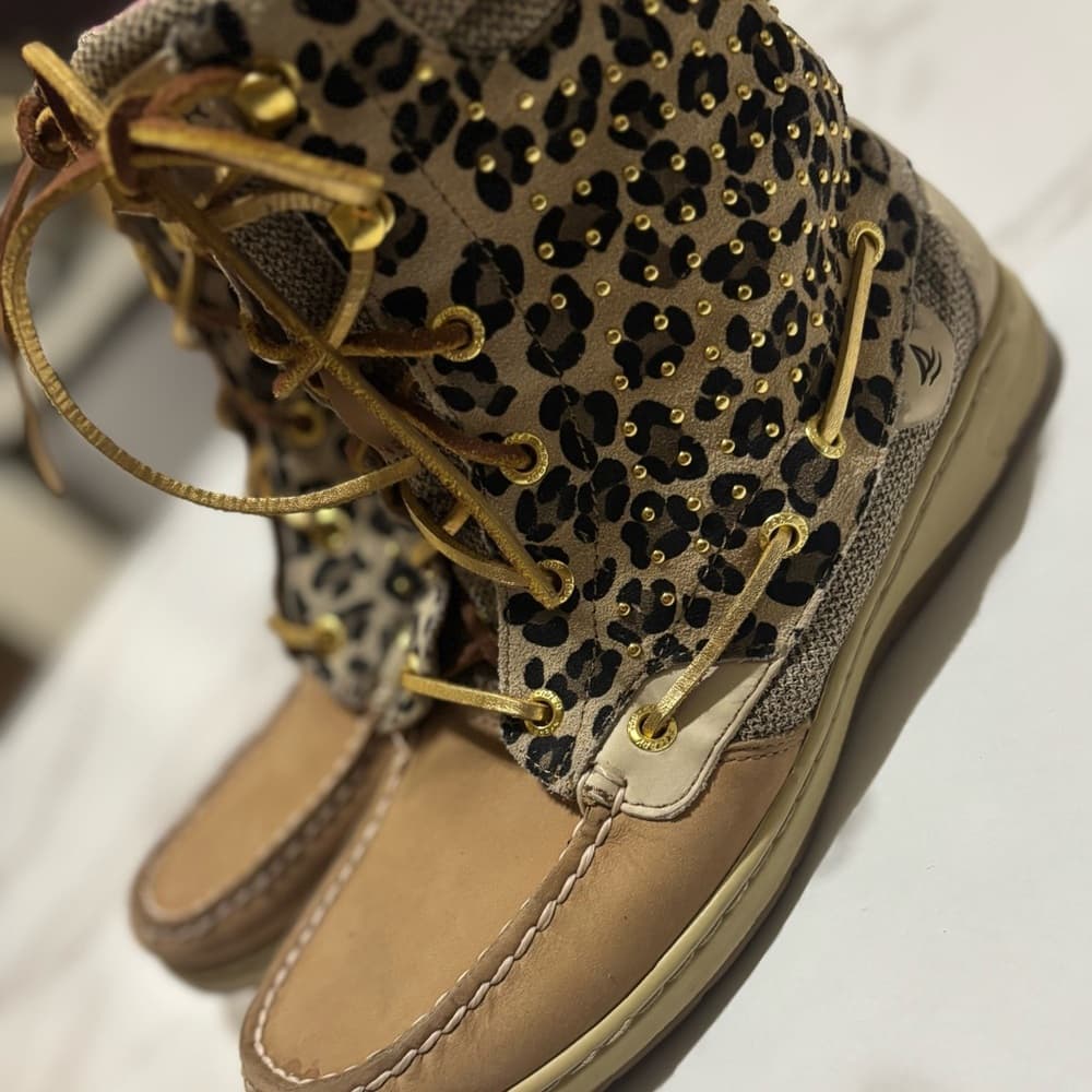 Sperry Top-Sider lace-up boots with a cheetah print high-top - Thumbnail 4