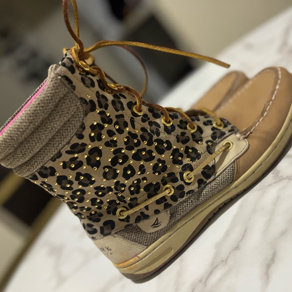 Sperry Top-Sider lace-up boots with a cheetah print high-top - Thumbnail 3