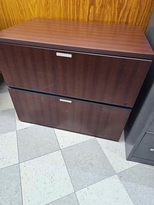 2 drawer Lateral File Cabinet Wood Tone