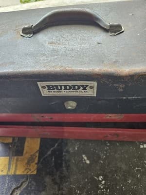 Vintage My Buddy Tradesman Black Metal Tool Box With 2 Drawers-(20"x8.5"x10.5") - Thumbnail 6